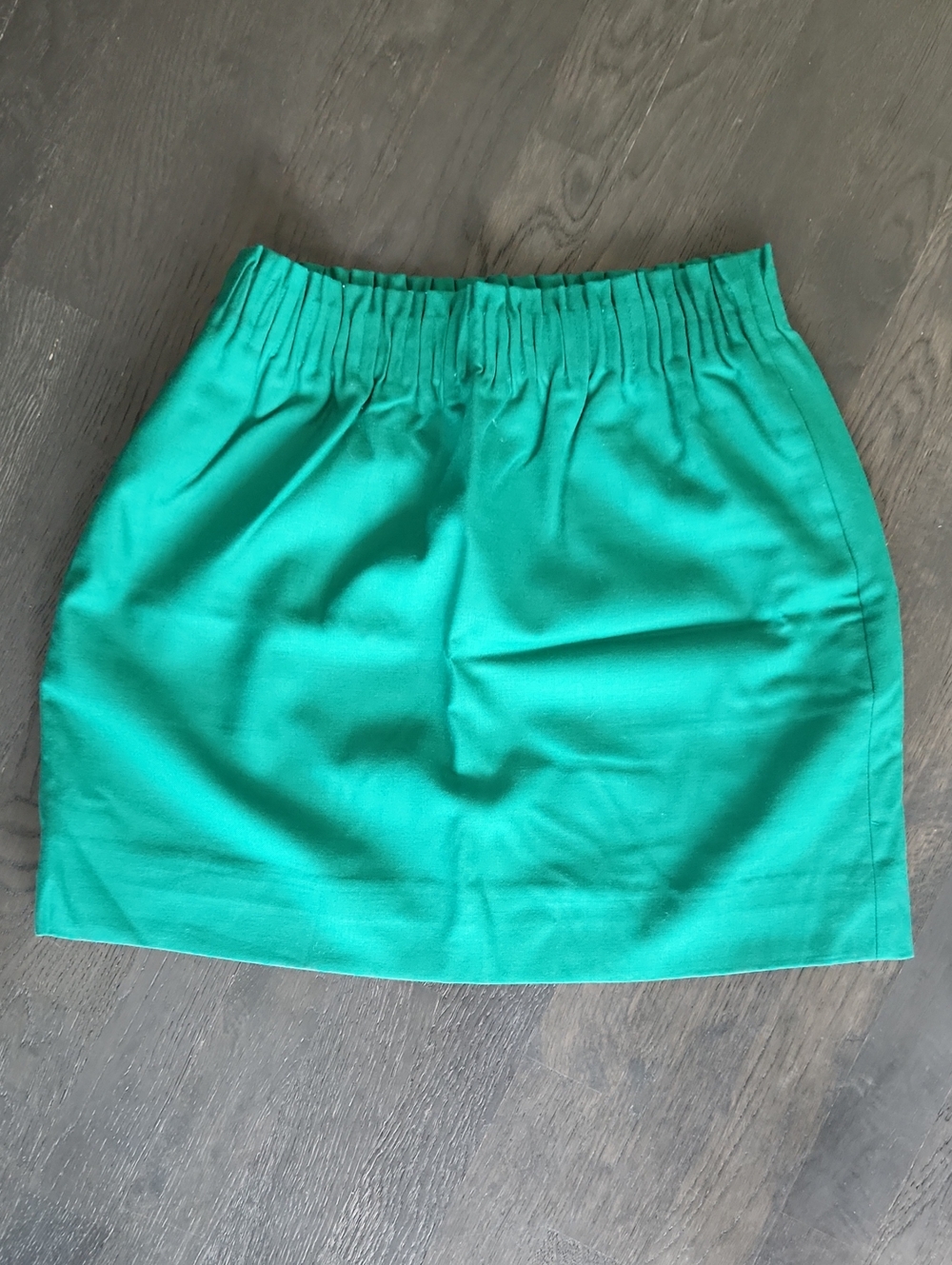 J. Crew Green Elastic-Waist Mini Skirt